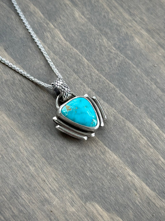 Fox Turquoise Art Deco Pendant in Blue v1