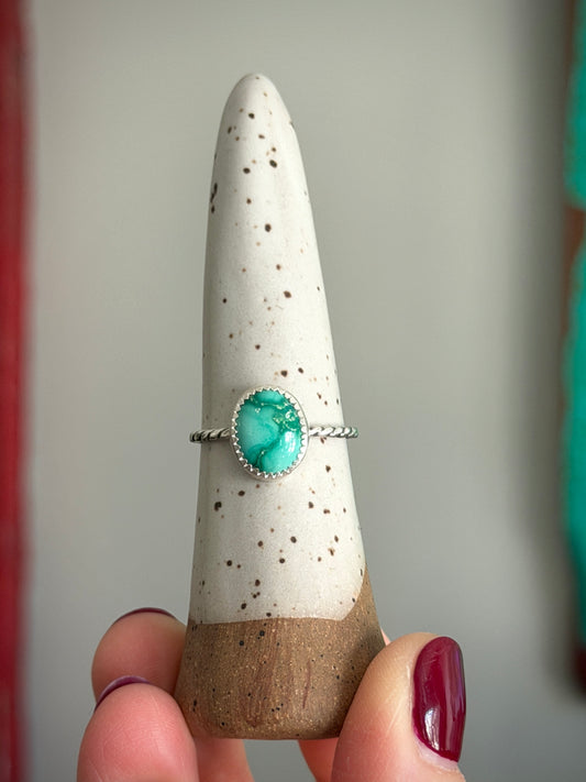 Emerald Valley Turquoise Ring Twist Band size 8.75