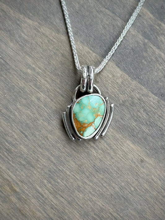 Royston Turquoise Art Deco Pendant in Green v4