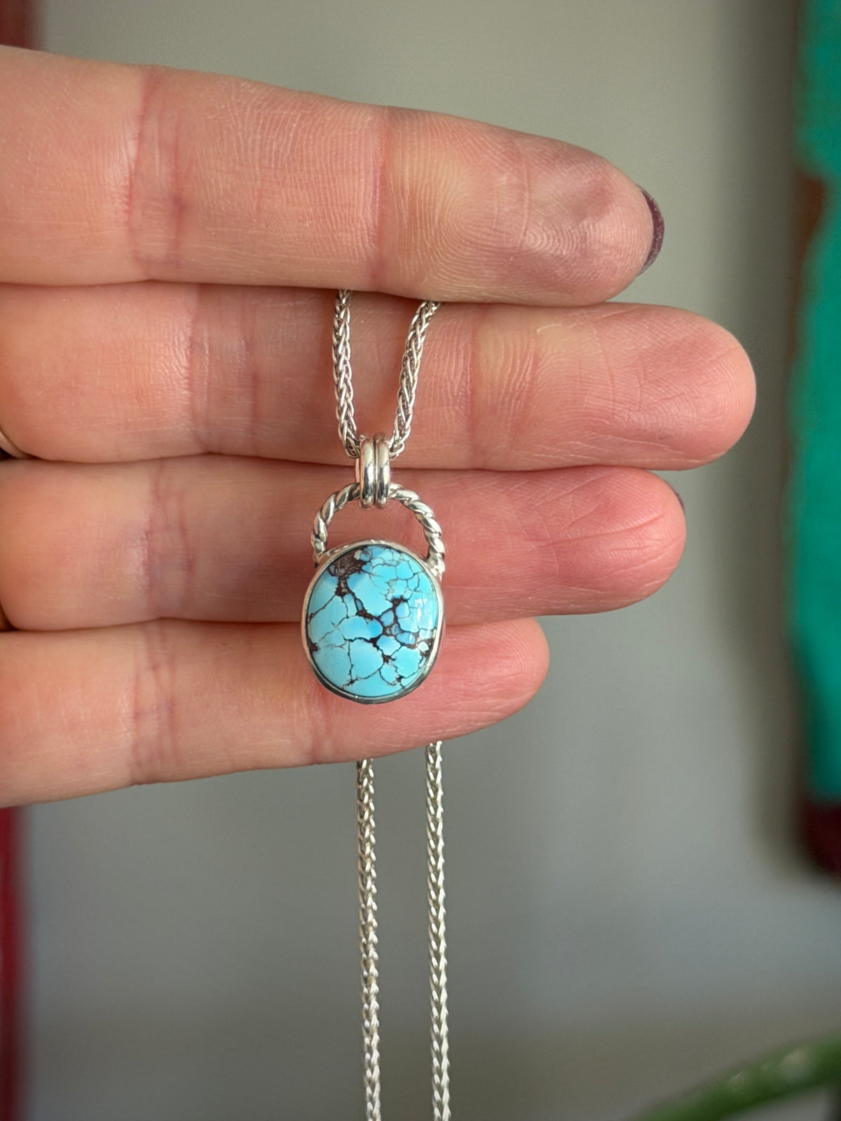 Golden Hills Turquoise Round Pendant