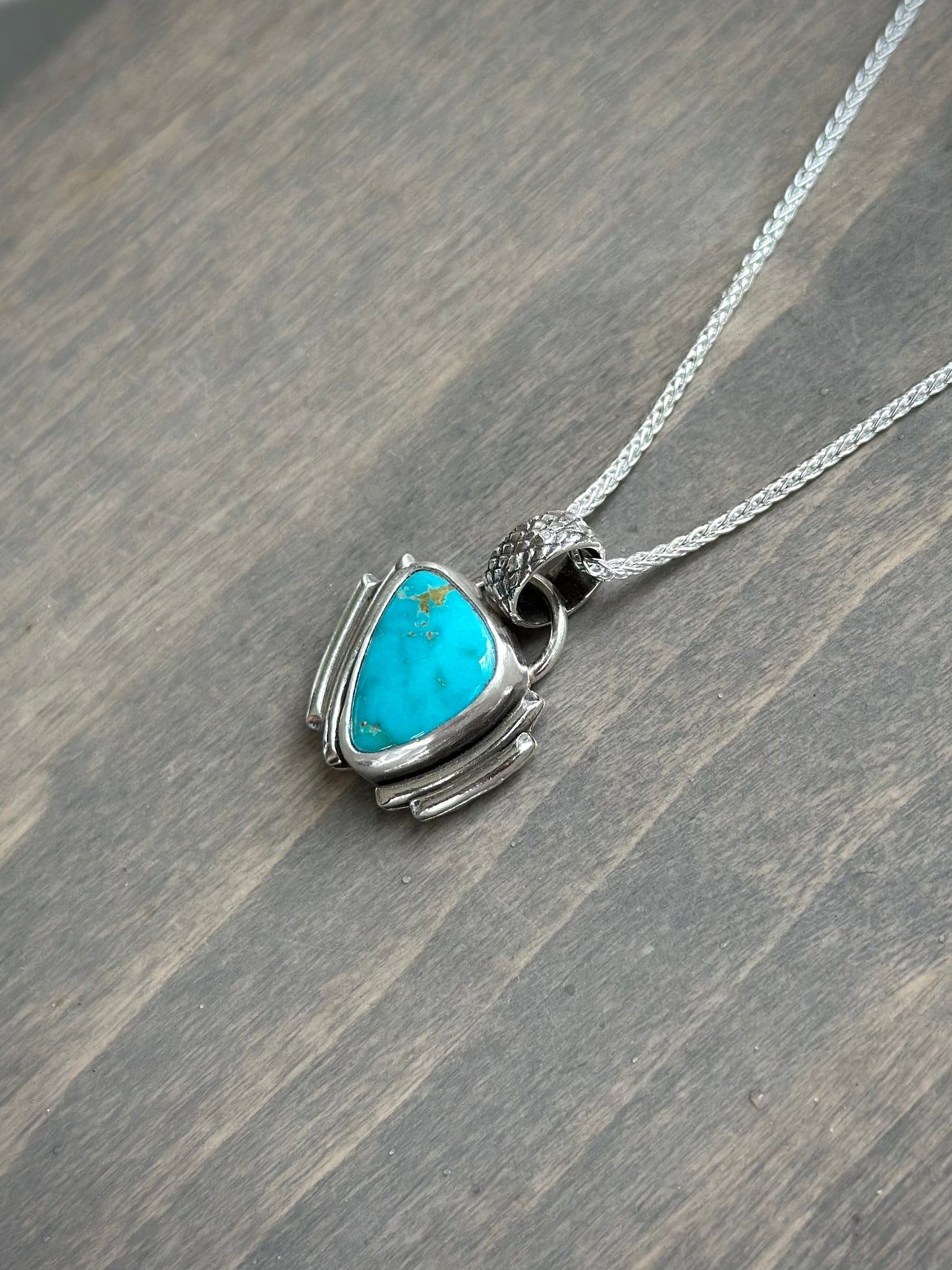 Fox Turquoise Art Deco Pendant in Blue v1