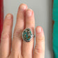 Morenci 2 Turquoise Ring with Pyrite size 6.25