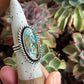 Morenci 2 Turquoise Twist Pyrite Loaded Ring in size 8