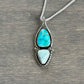 Fox Turquoise + Emerald Basin Variscite Wishbone Pendant