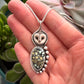 New Lander Variscite Laura Mears Owl Face in yellow and black