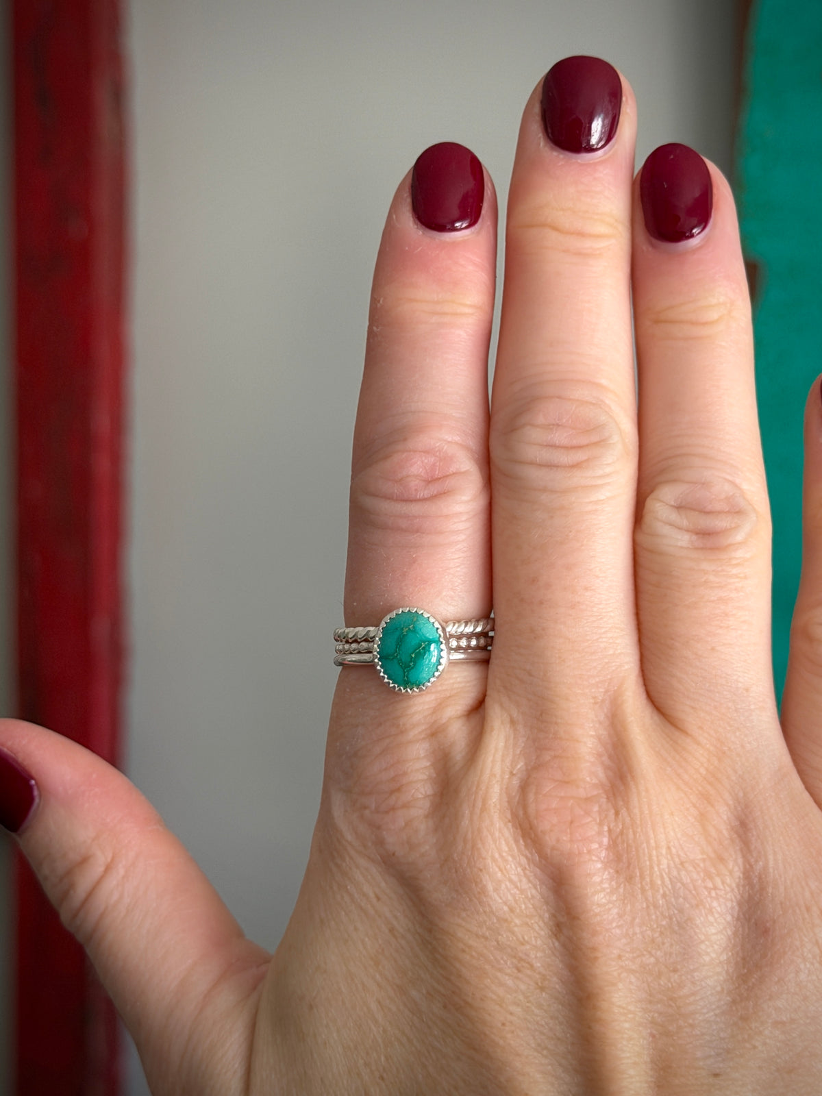 Emerald Valley Turquoise Ring Stacker Bands size 9