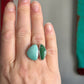 Desert Bloom Variscite + Royston Turquoise Semi Adjustable Ring size 8.25