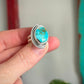 Thunderbird Turquoise Art Deco Ring size 7.5