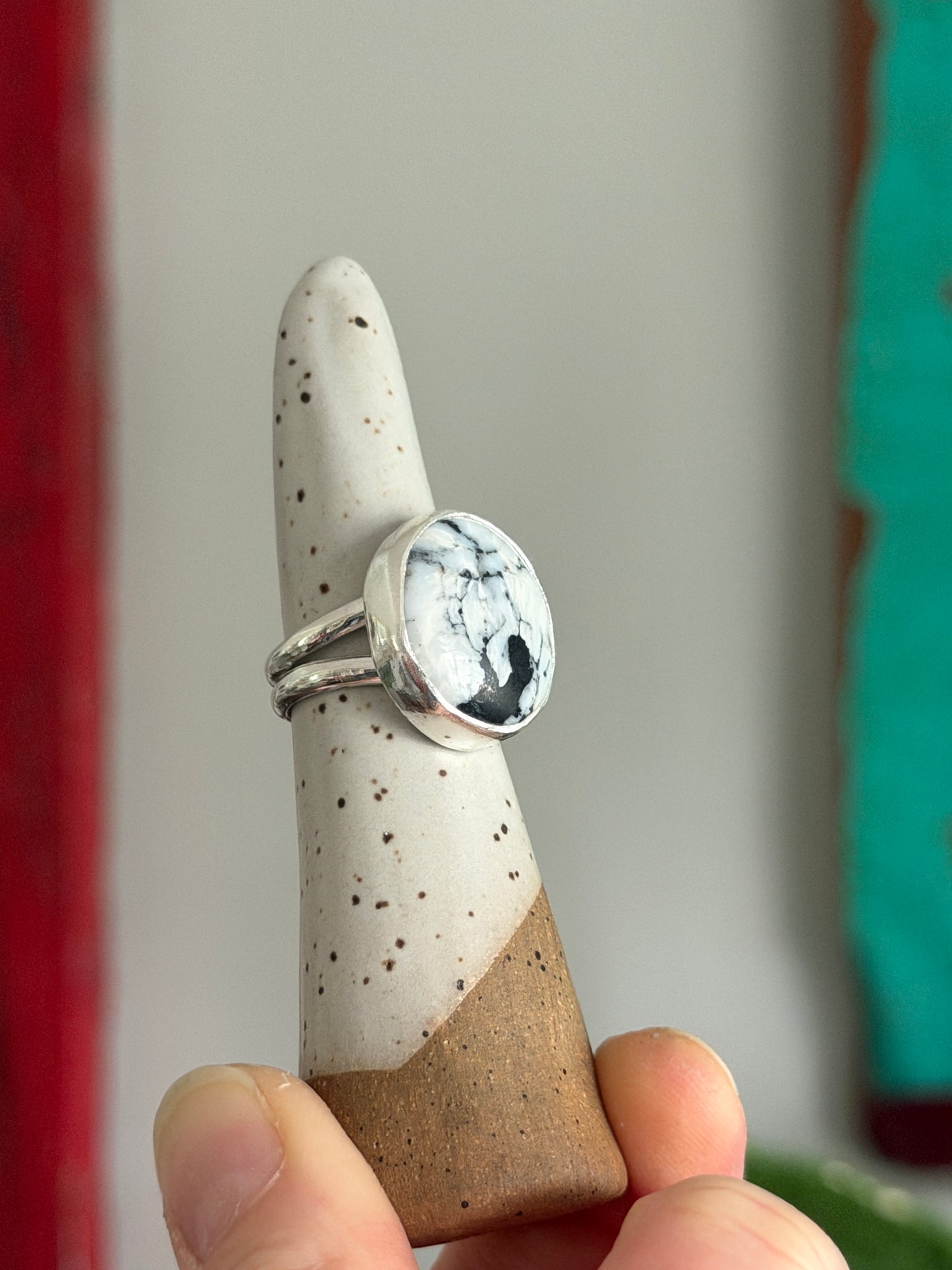 White Buffalo Ring size 6.75