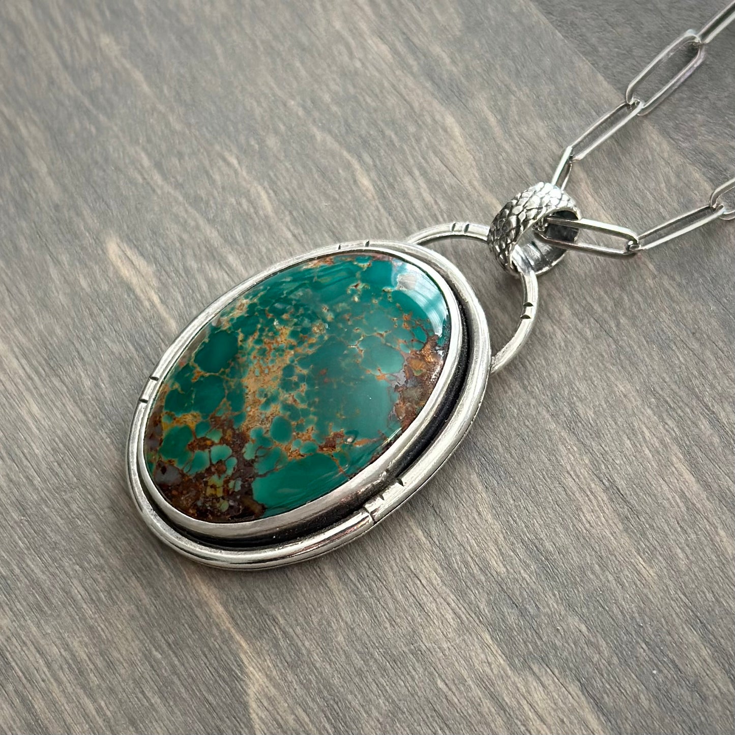 Royston Turquoise Statement Pendant in Green