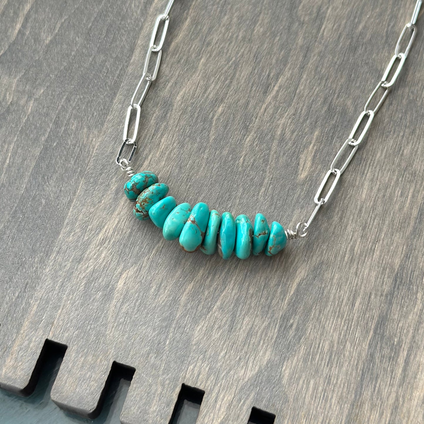 Sierra Nevada Turquoise on Paperclip Chain