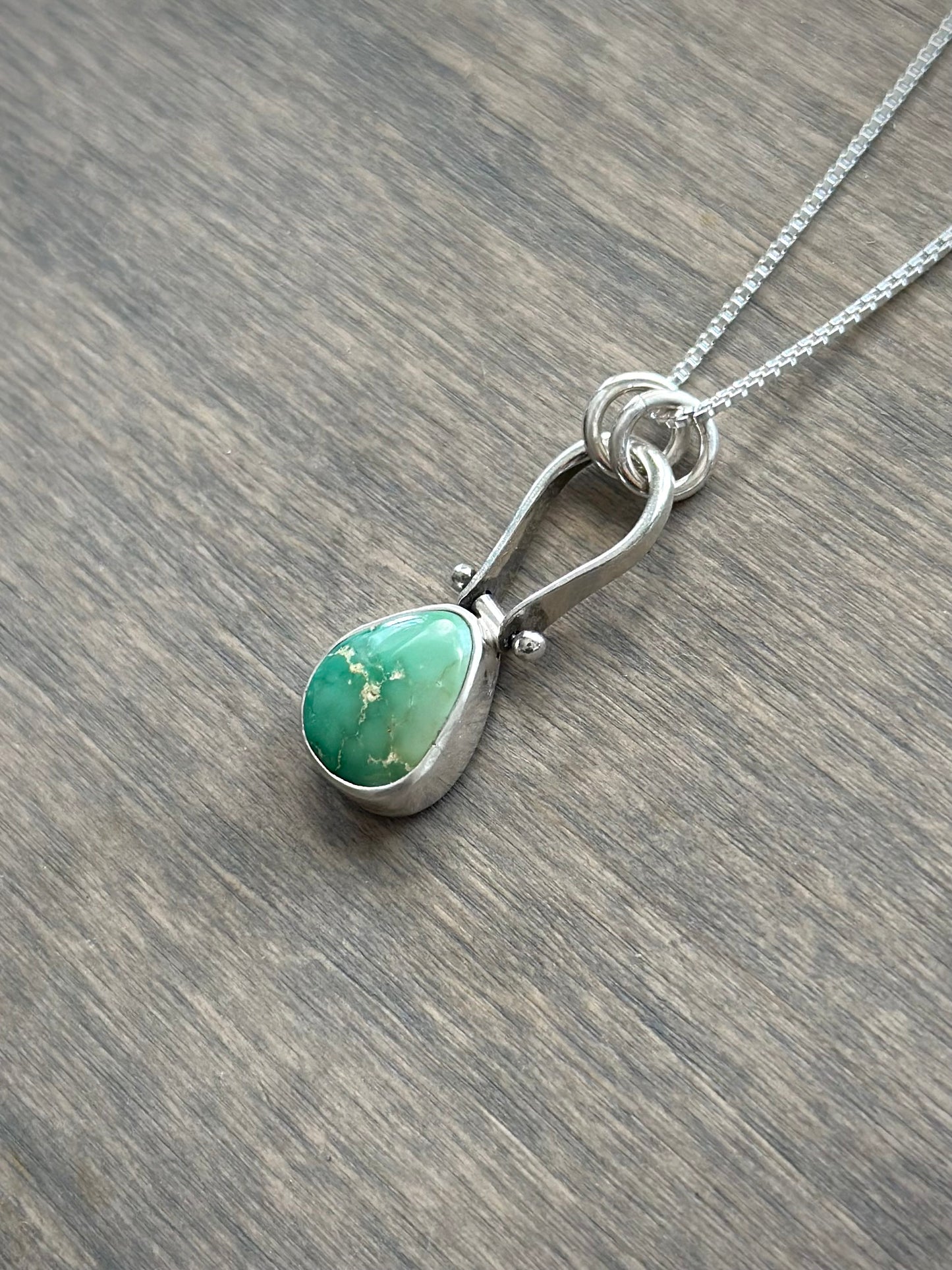 Fox Turquoise Hinge Pendant in Green no. 9