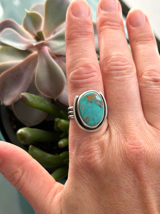 Royston Turquoise Arch Ring in size 8.75