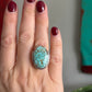 #8 Turquoise Art Deco Crescent Ring size 8.25