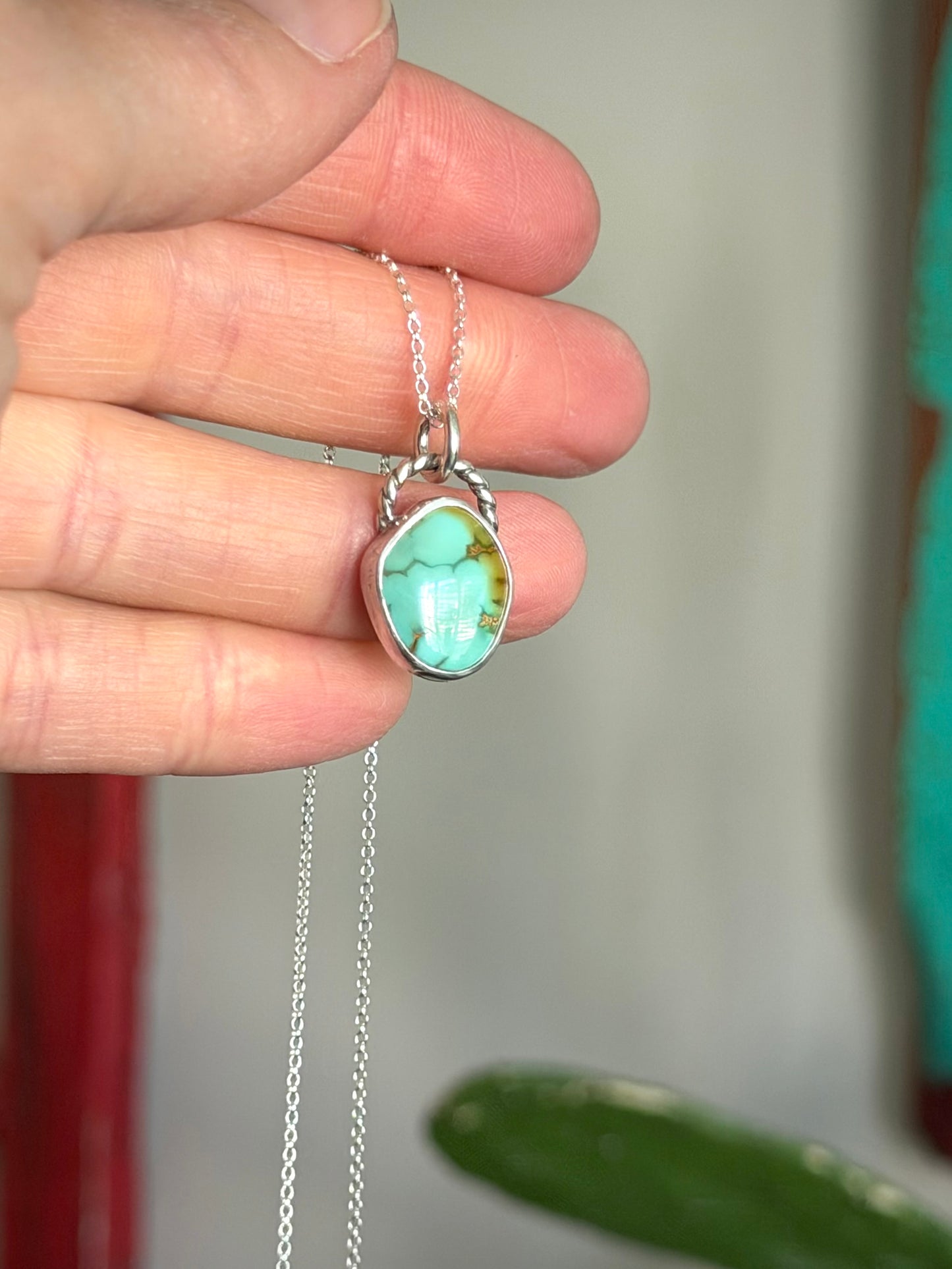 Royston Royal Blue Turquoise Necklace in Green and Gold
