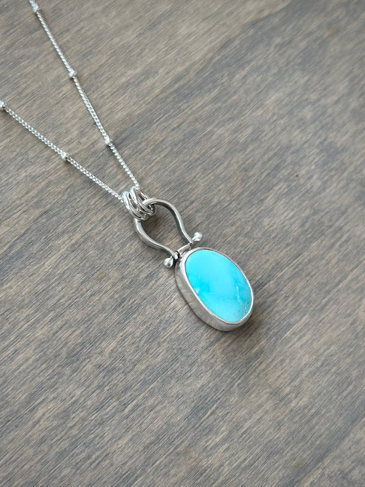 Fox Turquoise Hinge Pendant in Blue no. 5