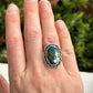 Morenci 2 Turquoise Twist Pyrite Loaded Ring in size 7