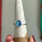 Coober Pedy Opal Ring Square size 9.25 STAMPED BAND