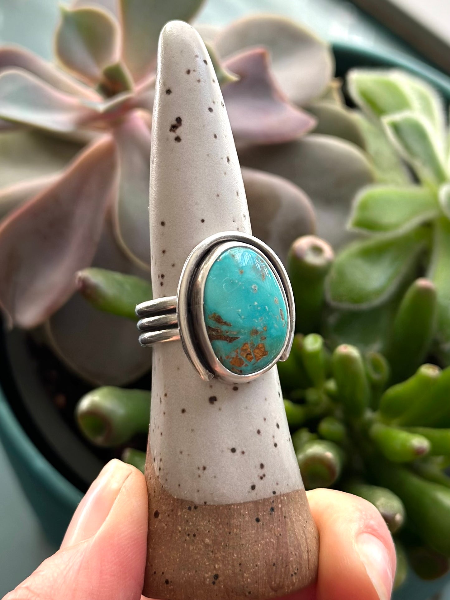 Royston Turquoise Arch Ring in size 8.75