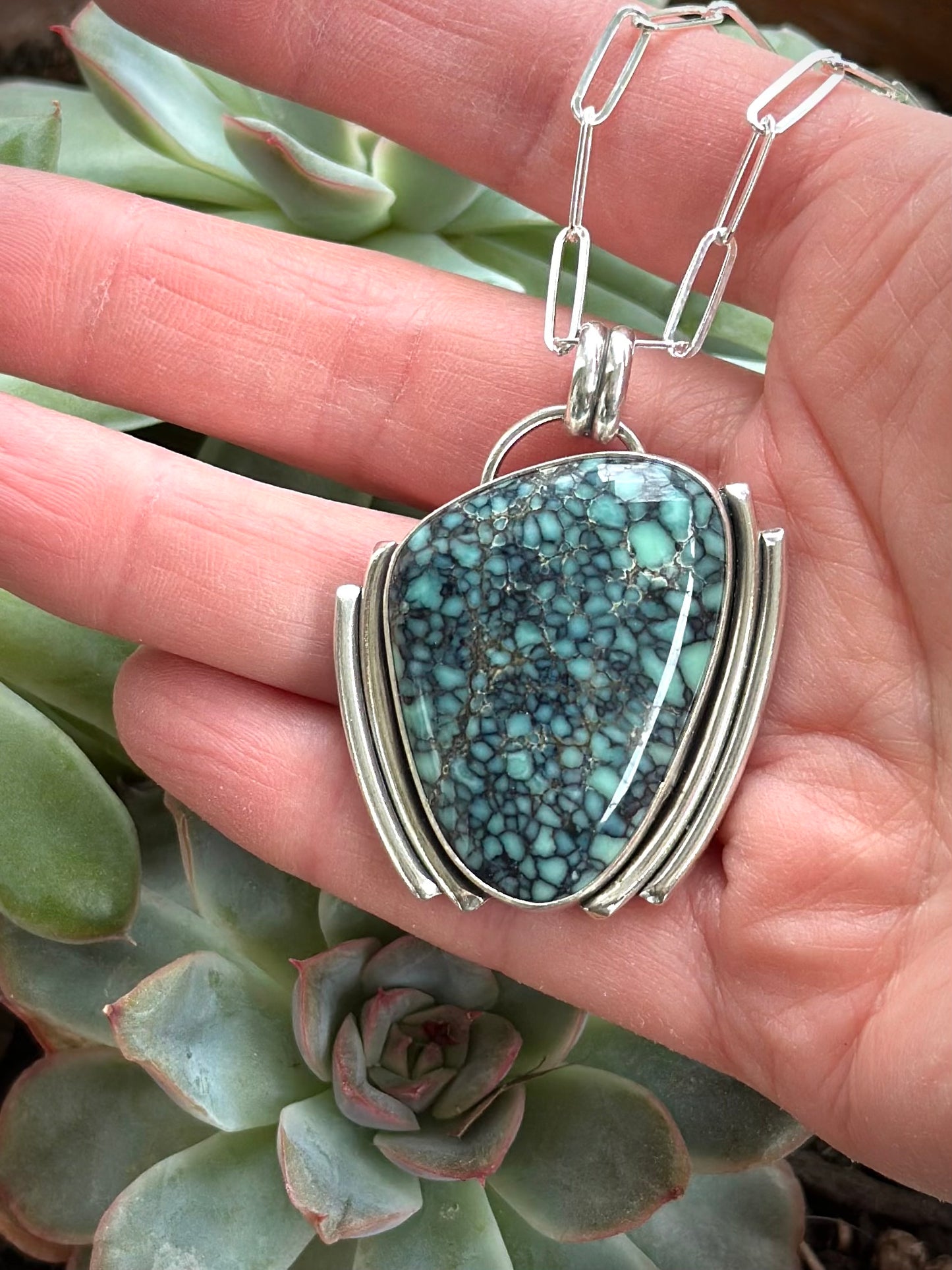 New Lander Variscite Art Deco Pendant