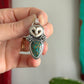Patagonia Turquoise Laura Mears Owl Pendant with Succulents in Green