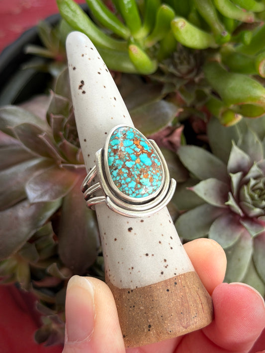 Patagonia Turquoise Art Deco Ring size 8.75