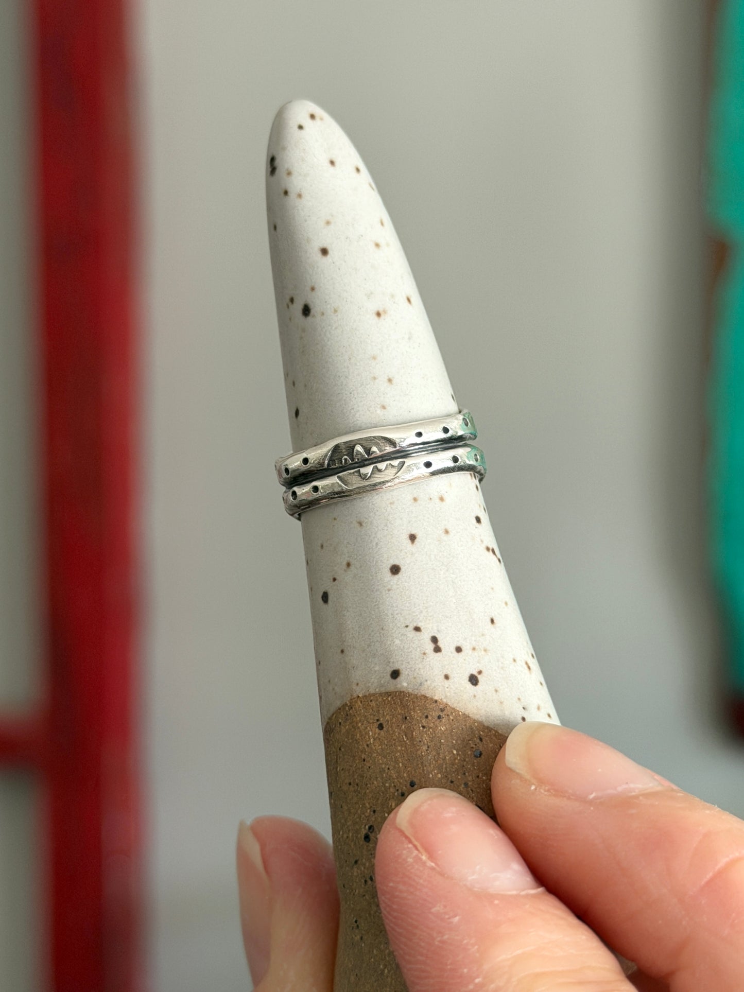 Polychrome Desert Bloom Variscite Ring size 6.5 STAMPED BAND