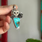 High Grade Royston Turquoise Laura Mears Owl Pendant with Succulents