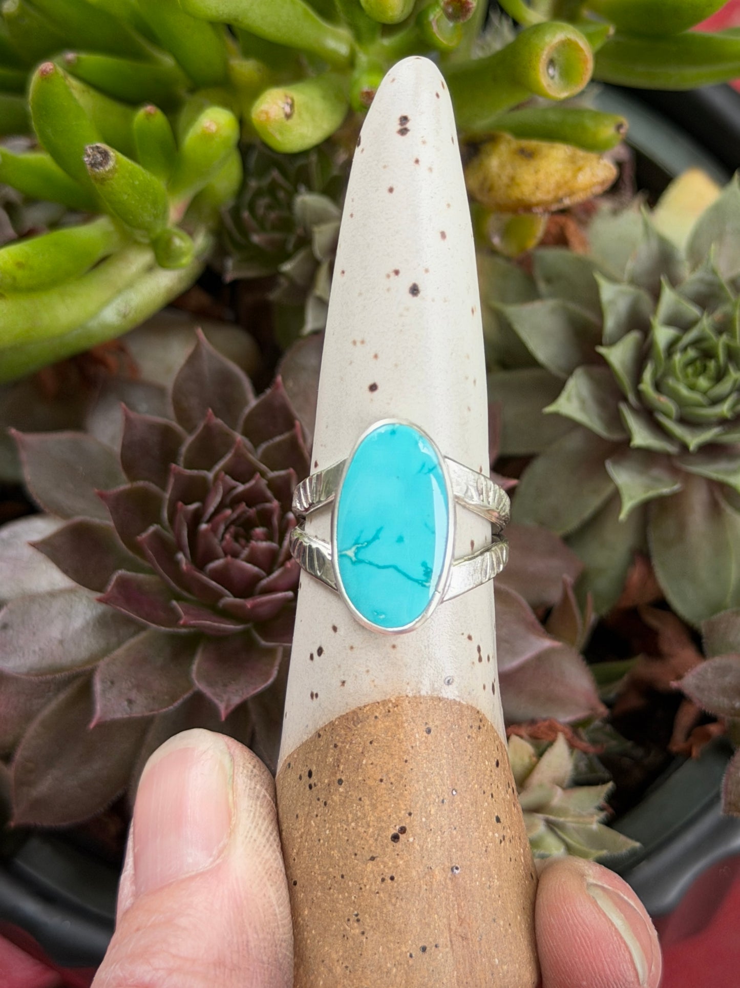 Royston Turquoise Ring size 8 STAMPED BAND