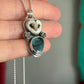 Laura Mears Owl Pendant with Blueboy Variscite + Succulents