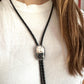 White Buffalo Bolo Tie in Black