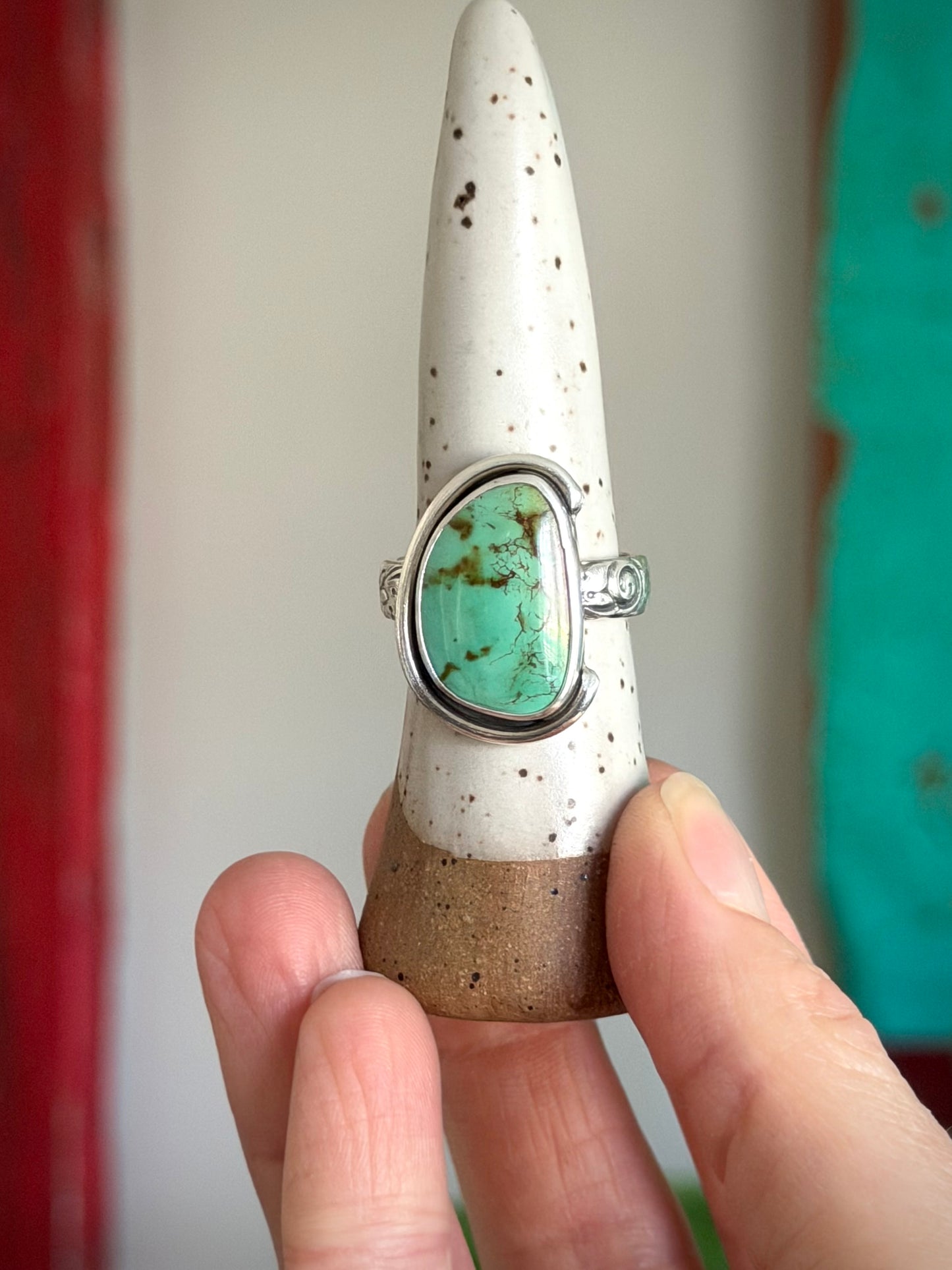 Royston Turquoise Crescent Ring size 9.75