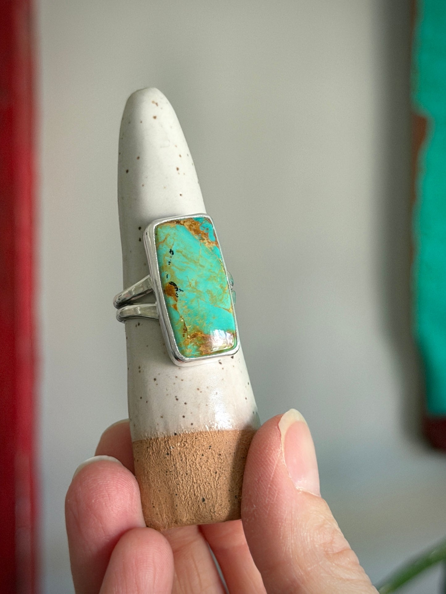 Royston Turquoise Bar Ring in size 11.5