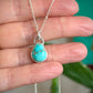 Thunderbird Turquoise Teardrop Pendant Deeper Blue