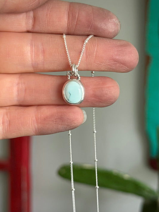 White Carico Lake Turquoise Necklace