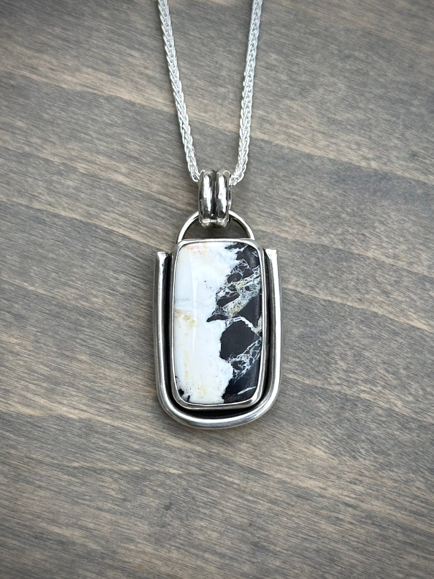 White Buffalo Art Deco Pendant