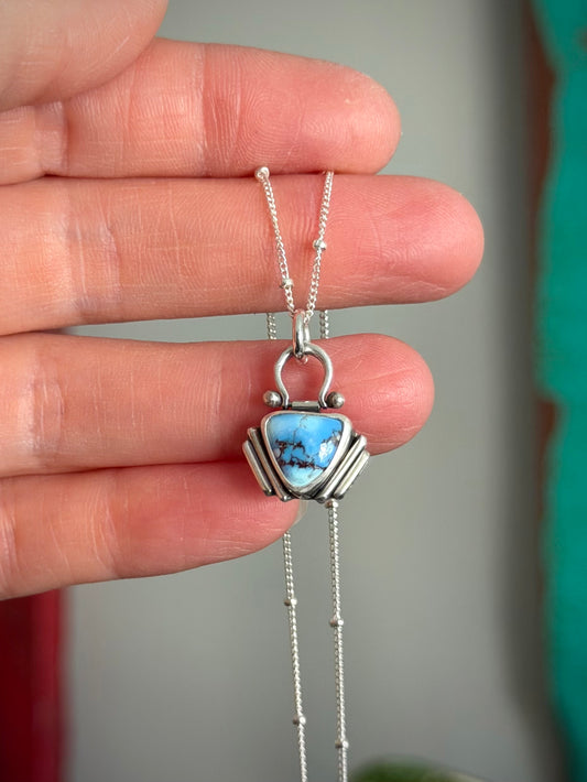 Golden Hills Turquoise Little Pinned Hinge Art Deco Necklace