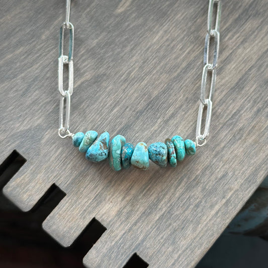 Heavy Sierra Nevada Turquoise on Paperclip Chain