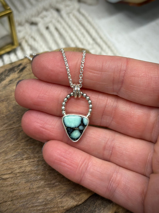 Desert Bloom Variscite Triangle Necklace