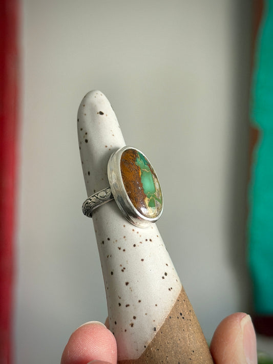 Royston Ribbon Turquoise Ring in size 6