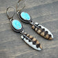 Royston Turquoise + Owl Feather Earrings