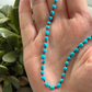 Turquoise Beaded RED Silk Necklace