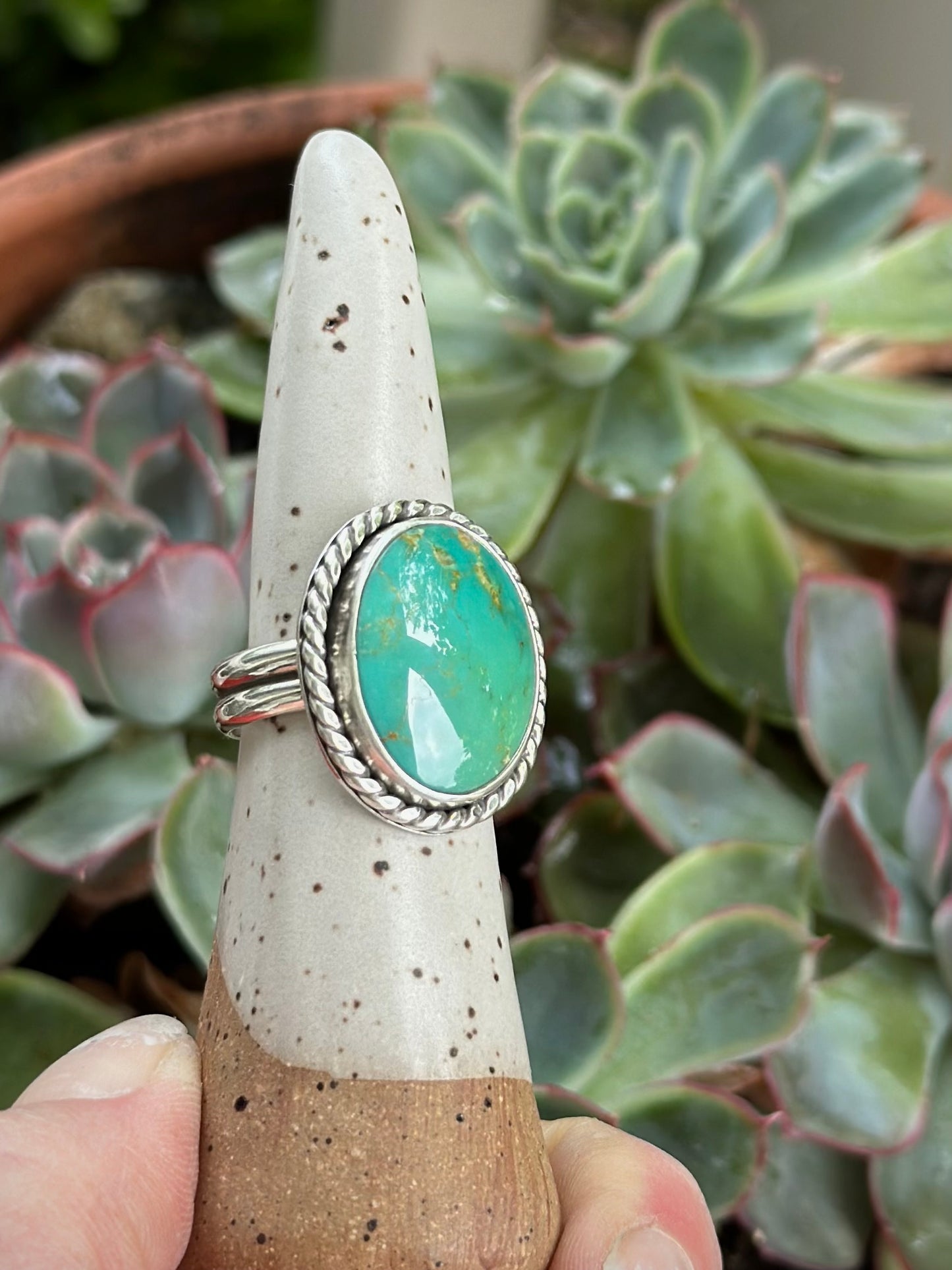 Hardy Pit Turquoise Ring in size 7.75