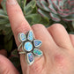 Coober Pedy Opal Half Flower Ring in size 8-1/2