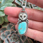 Royston Turquoise + Laura Mears Owl Face Pendant