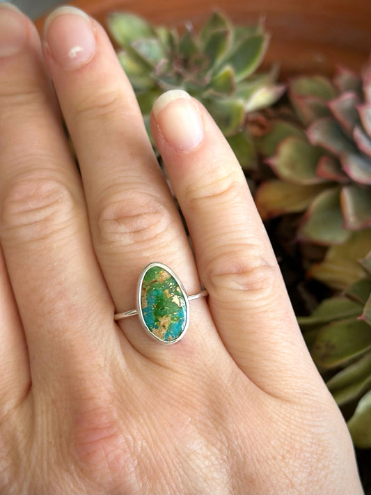 Sonoran Gold Turquoise Stacker Ring in size 7.5