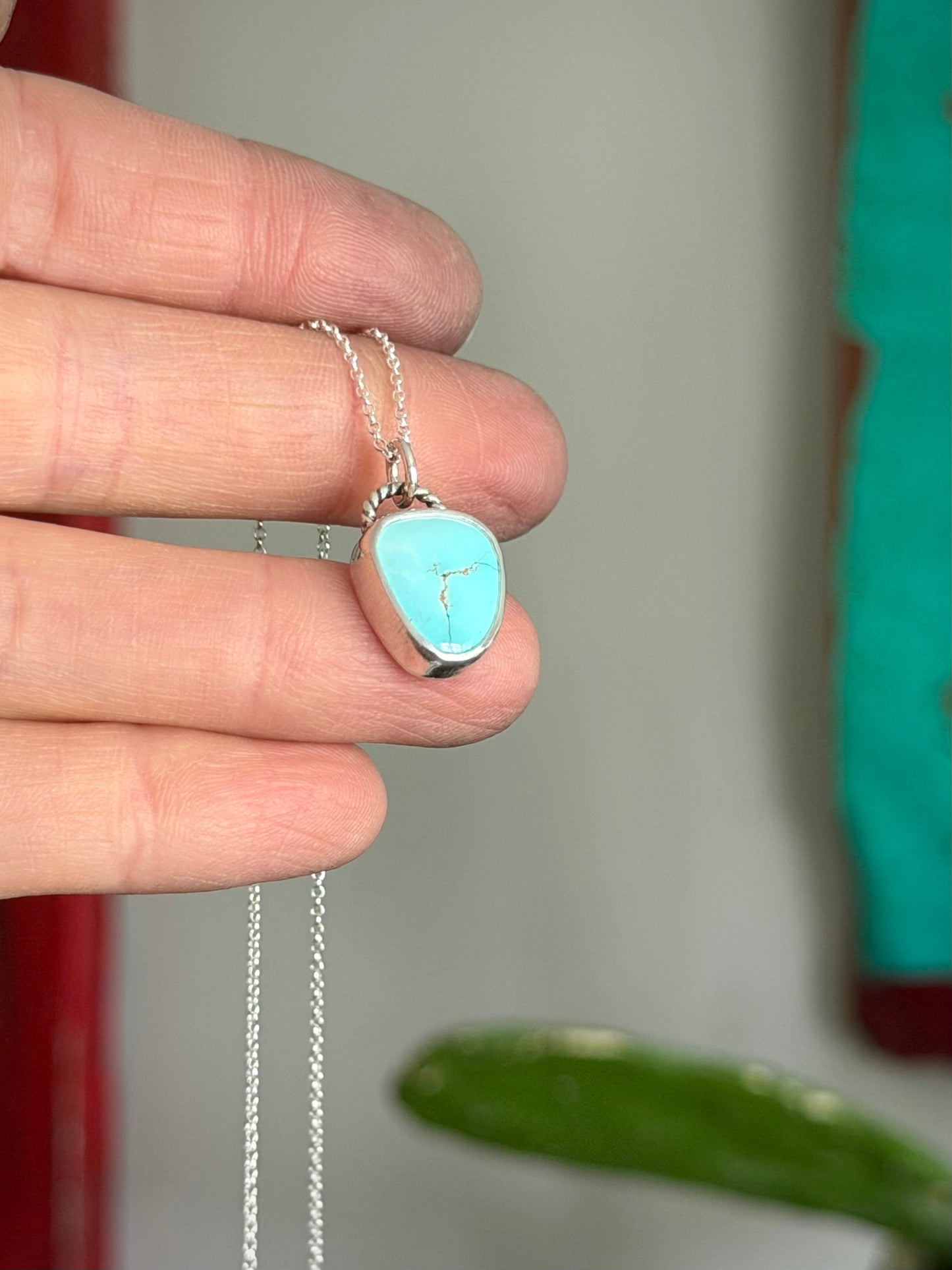 Royston Royal Blue Turquoise Little Necklace in Pale Blue v2