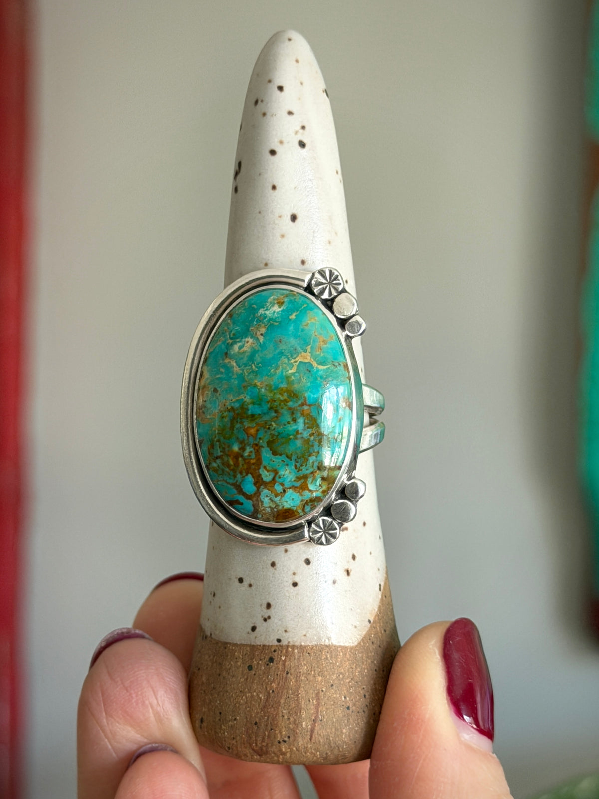 Rising Phoenix Turquoise Tree of Life Ring size 8.75