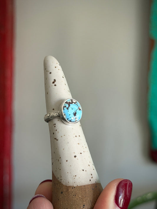 Golden Hills Turquoise Fleur Ring size 6