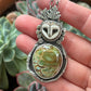 Desert Bloom Variscite Laura Mears Owl Pendant Necklace